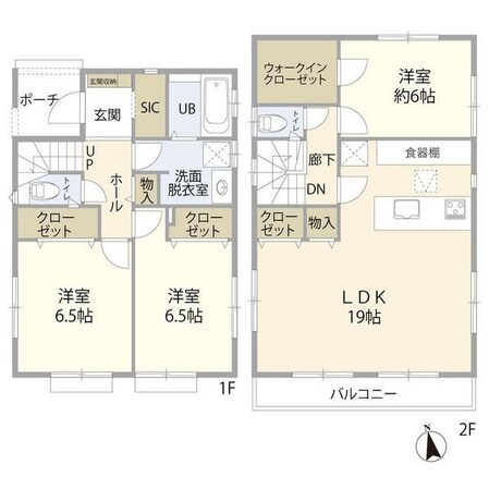 鶴ヶ島市脚折町３丁目住宅の物件間取画像